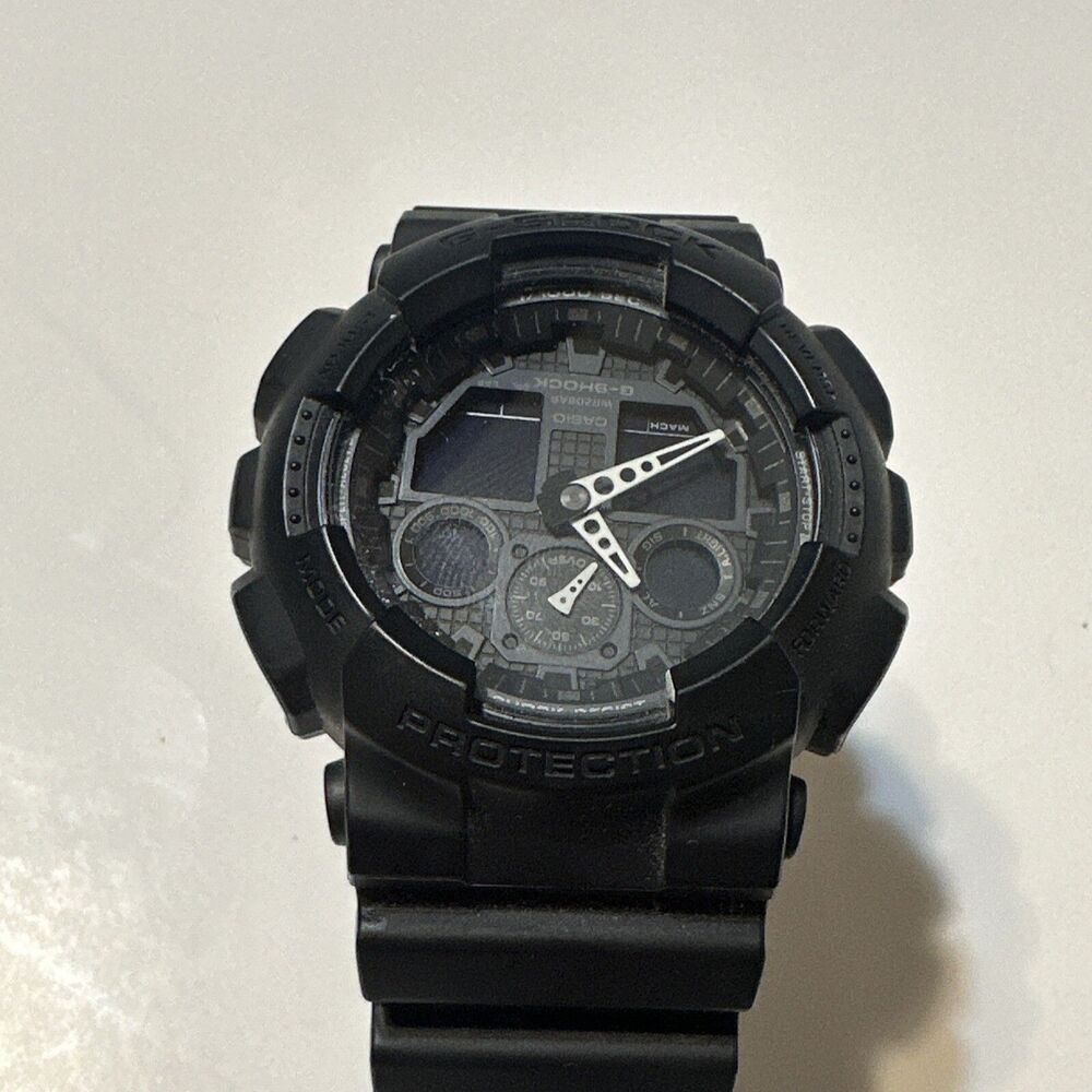 New Without Tags Casio G-Shock GA100-1A2DR Men’s Black On Black Wrist Watch